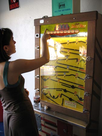 Rene Plays an Old Time Arcade Game